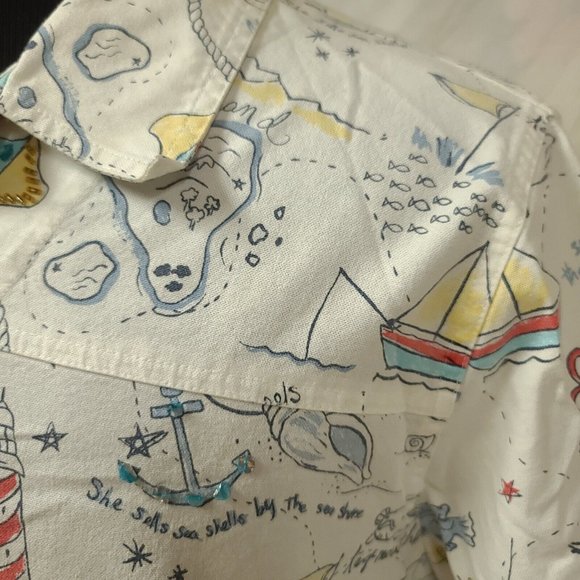 Vtg GRAFF Womens 1X White Nautical Seaside Embellished Button Down Jacket - Picture 4 of 14